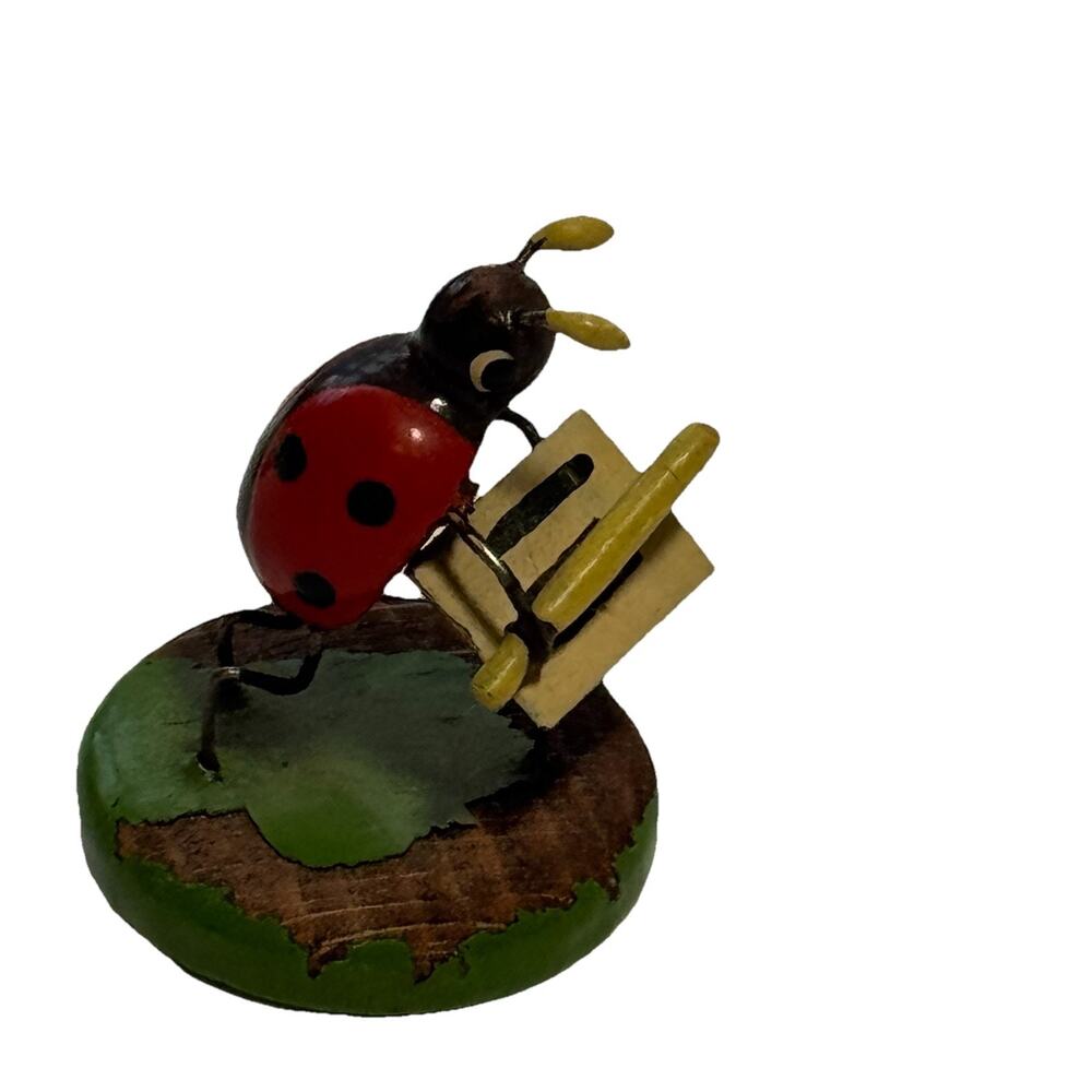 Vintage Original Erzgebirge Miniature Ladybug Orchestra Conductor Germany